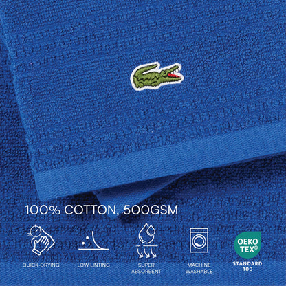 Lacoste Grand Slam 6-Piece Towel Set – Soft and Absorbent 100% Cotton Towels for Bathroom, Quick-Drying – Includes 2 Bath Towels, 2 Hand Towels, 2 Washcloths, Magenta