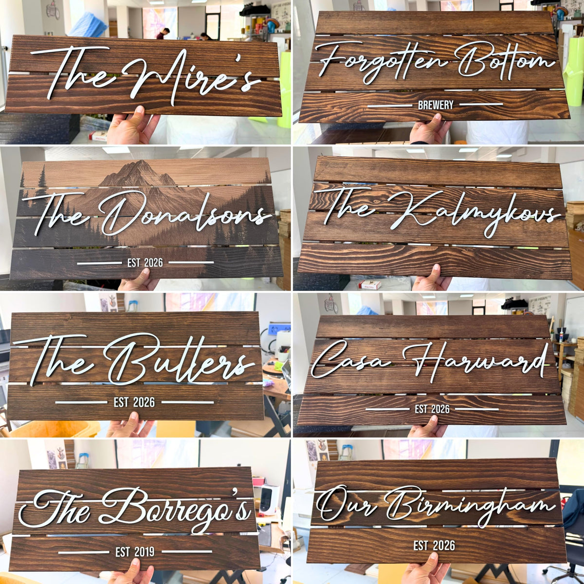 Wooden Name Sign Personalized and Custom, Solid Rustic Wood, Wedding Gifts for Couples, Home, Office, Family Last Name Established Signs, Est. Date Sign 28x13" (Large)