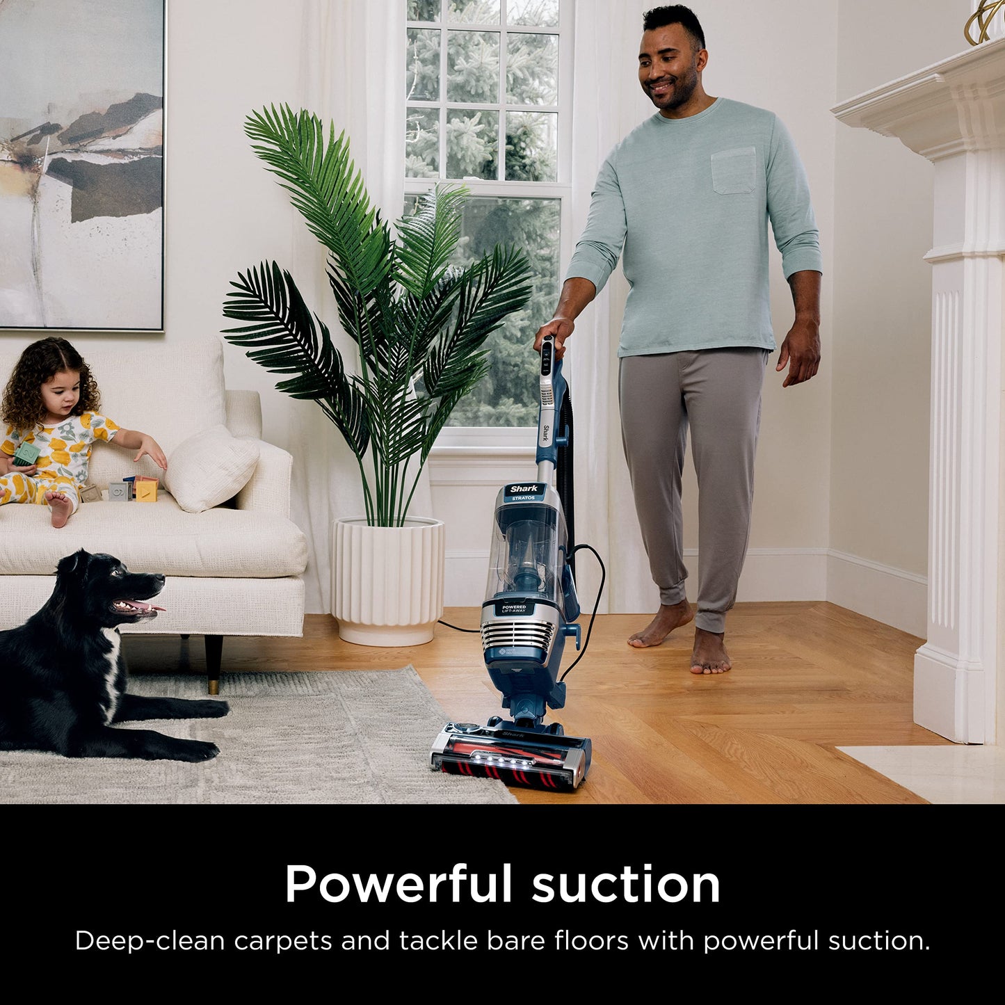 Shark AZ2002 Vertex Powered Lift-Away Upright Vacuum with DuoClean PowerFins, Self-Cleaning Brushroll, Large Dust Cup, Pet Crevice Tool, Dusting Brush & Power Brush, Silver/Rose Gold