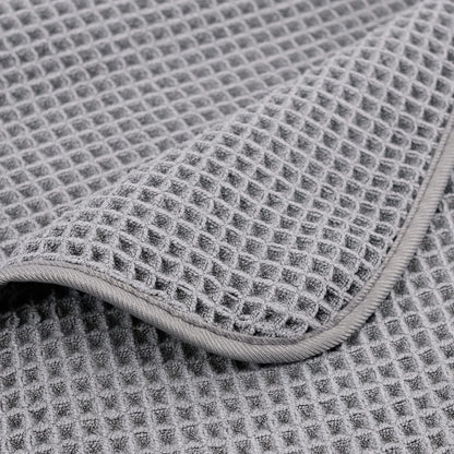 POLYTE 430 GSM Microfiber Oversize Quick Dry Lint Free Bath Towel, 60 x 30 in, 4 Pack (Waffle Weave)