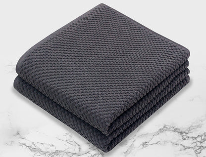 COTTON CRAFT- Euro Spa Set of 4 Luxury Waffle Weave Bath Towels, Oversized Pure Ringspun Cotton, 30 inch x 56 inch, White