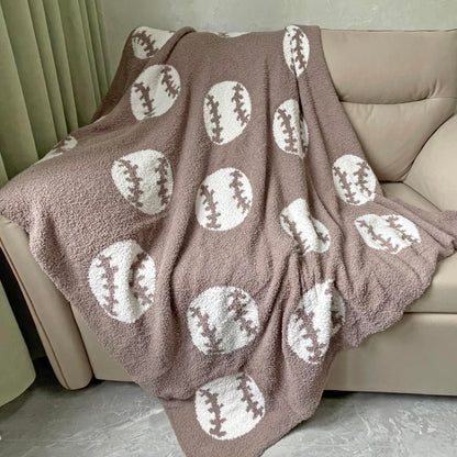 Cozy Baseball Pattern Blanket Perfect Lightweight Bedding for Adults, Soft, Warm, and Plush Soccer Sports Blanket Great for Bed Sofa (Baseball-Red, 51"x63")