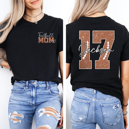 Personalized Football Mom Shirt with Kids Names and Jersey Number, Custom Football Mama Shirt, Women Sport Shirts
