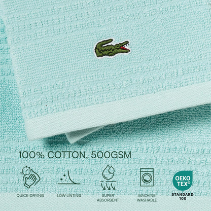 Lacoste Grand Slam 6-Piece Towel Set – Soft and Absorbent 100% Cotton Towels for Bathroom, Quick-Drying – Includes 2 Bath Towels, 2 Hand Towels, 2 Washcloths, Magenta