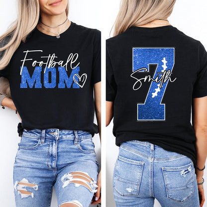 Personalized Football Mom Shirt with Kids Names and Jersey Number, Custom Football Mama Shirt, Women Sport Shirts