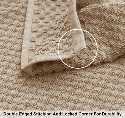 COTTON CRAFT- Euro Spa Set of 4 Luxury Waffle Weave Bath Towels, Oversized Pure Ringspun Cotton, 30 inch x 56 inch, White