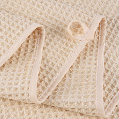 POLYTE 430 GSM Microfiber Oversize Quick Dry Lint Free Bath Towel, 60 x 30 in, 4 Pack (Waffle Weave)