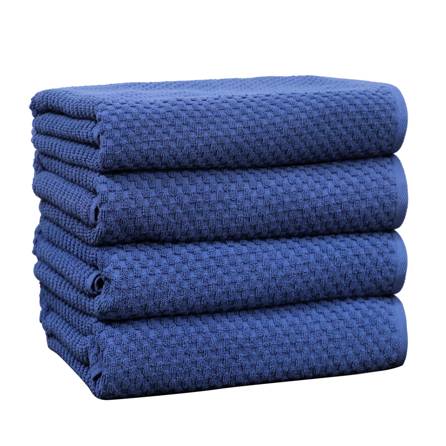 COTTON CRAFT- Euro Spa Set of 4 Luxury Waffle Weave Bath Towels, Oversized Pure Ringspun Cotton, 30 inch x 56 inch, White