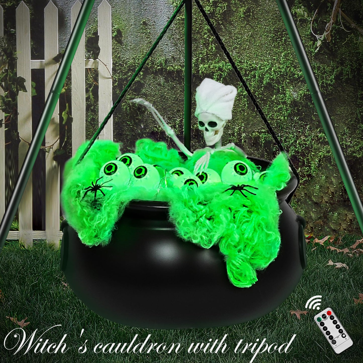 AYGXU Halloween Decorations Indoor,Black Witches Cauldron,Halloween Party Decorations,Plastic Cauldron Pot,Bubble Witch Cauldron DIY Set for Kitchen Table Decor