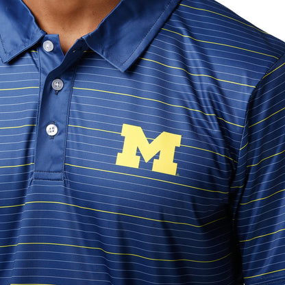 FOCO NCAA Mens NCAA College Team Logo Striped Polyester Polo Short Sleeve Shirt