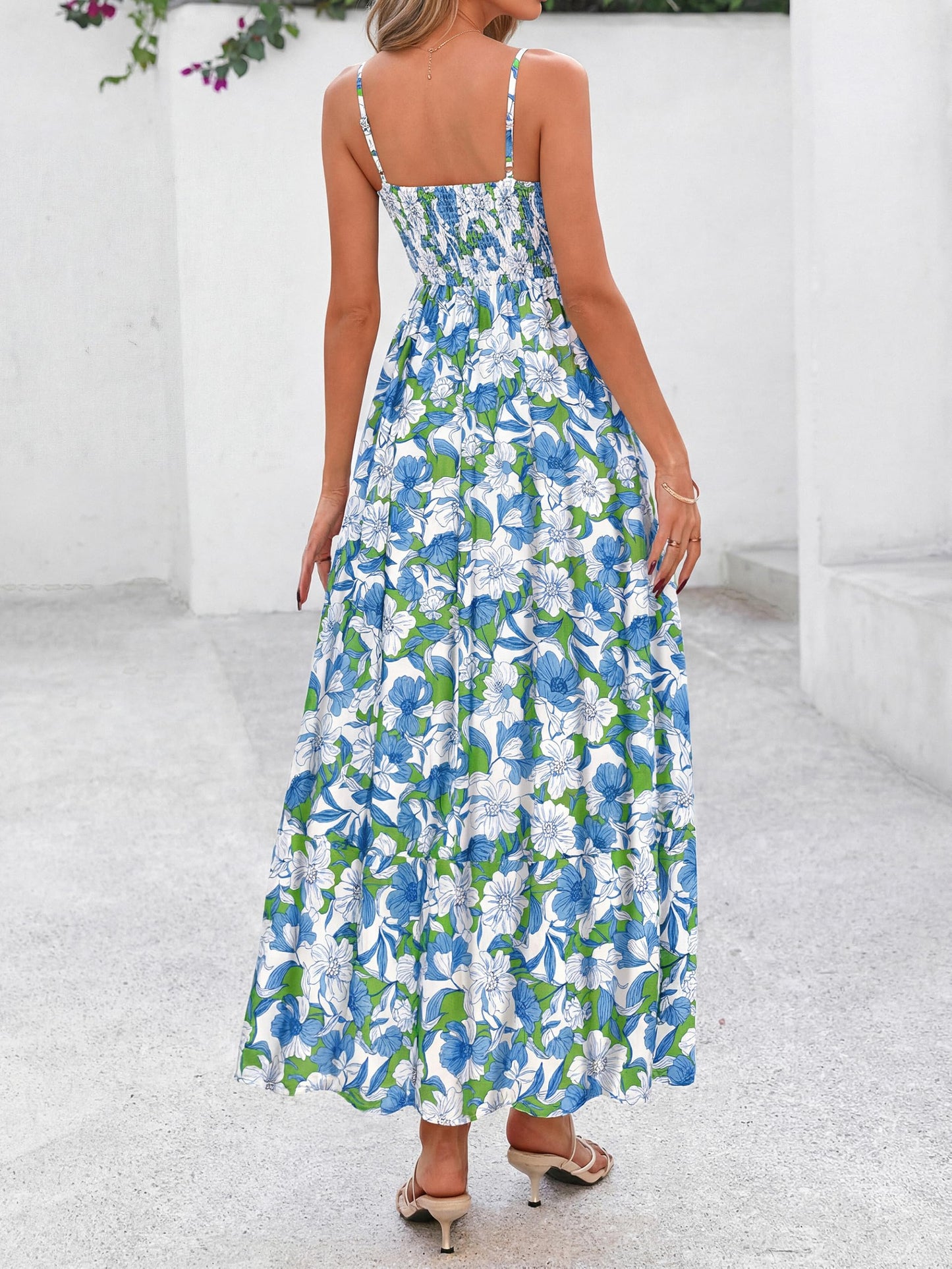 PRETTYGARDEN Women’s Boho Floral Striped Summer Maxi Dress