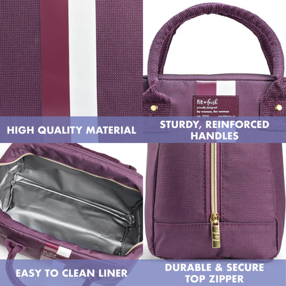 Fit & Fresh Bloomington Lunch Bag for Women - Insulated Large Lunch Box for Work with Containers, Leak-Resistant, Stain-Resistant, Zipper Closure, Cheetah