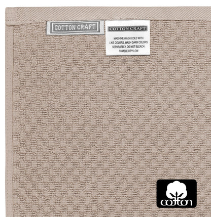 COTTON CRAFT- Euro Spa Set of 4 Luxury Waffle Weave Bath Towels, Oversized Pure Ringspun Cotton, 30 inch x 56 inch, White