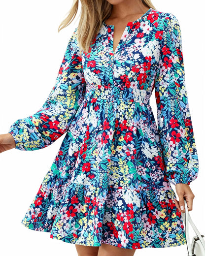 BTFBM Women’s Floral Long Sleeve Mini Dress