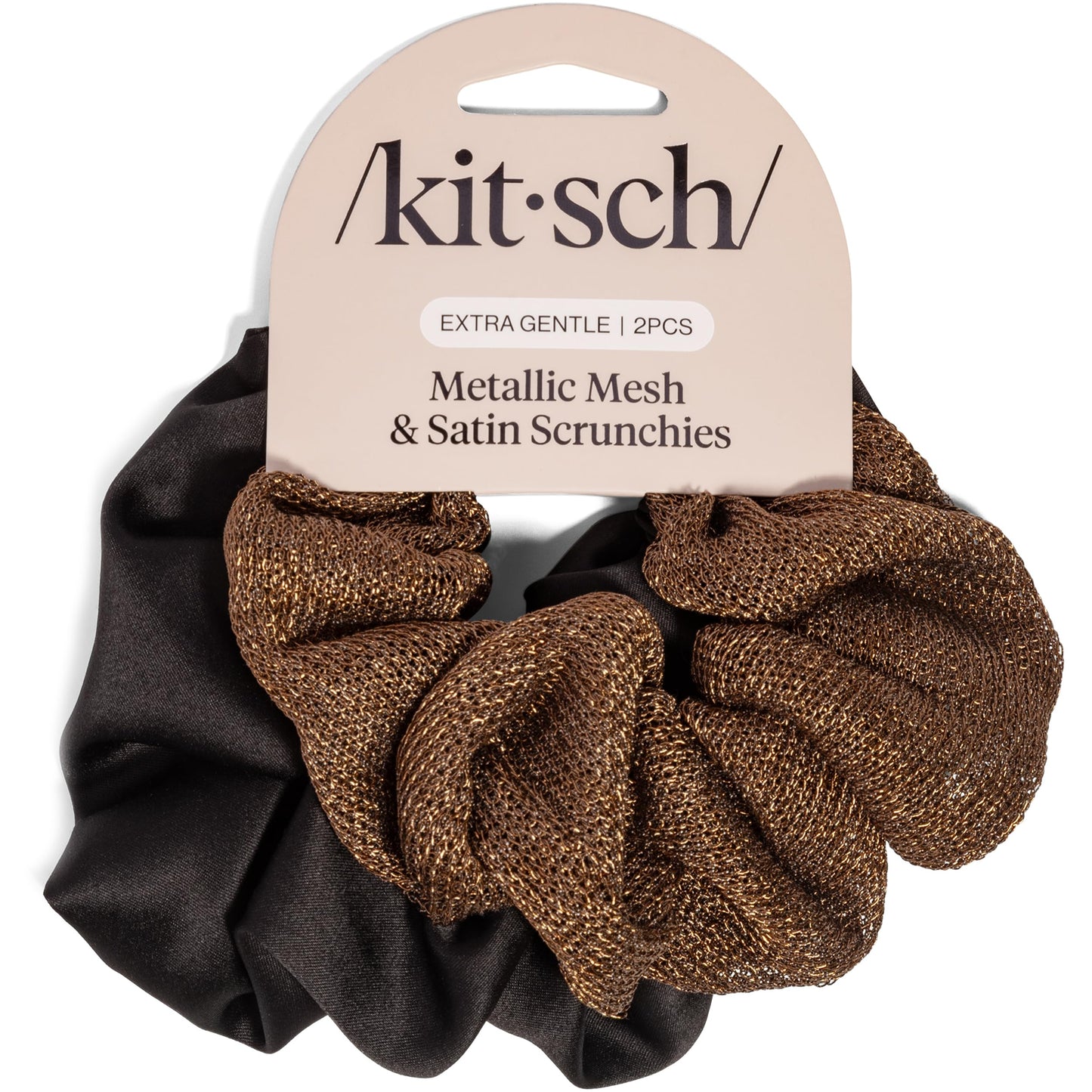 Kitsch Ultra-Petite Satin Scrunchies for Women - Cherry Blossom, 5pcs