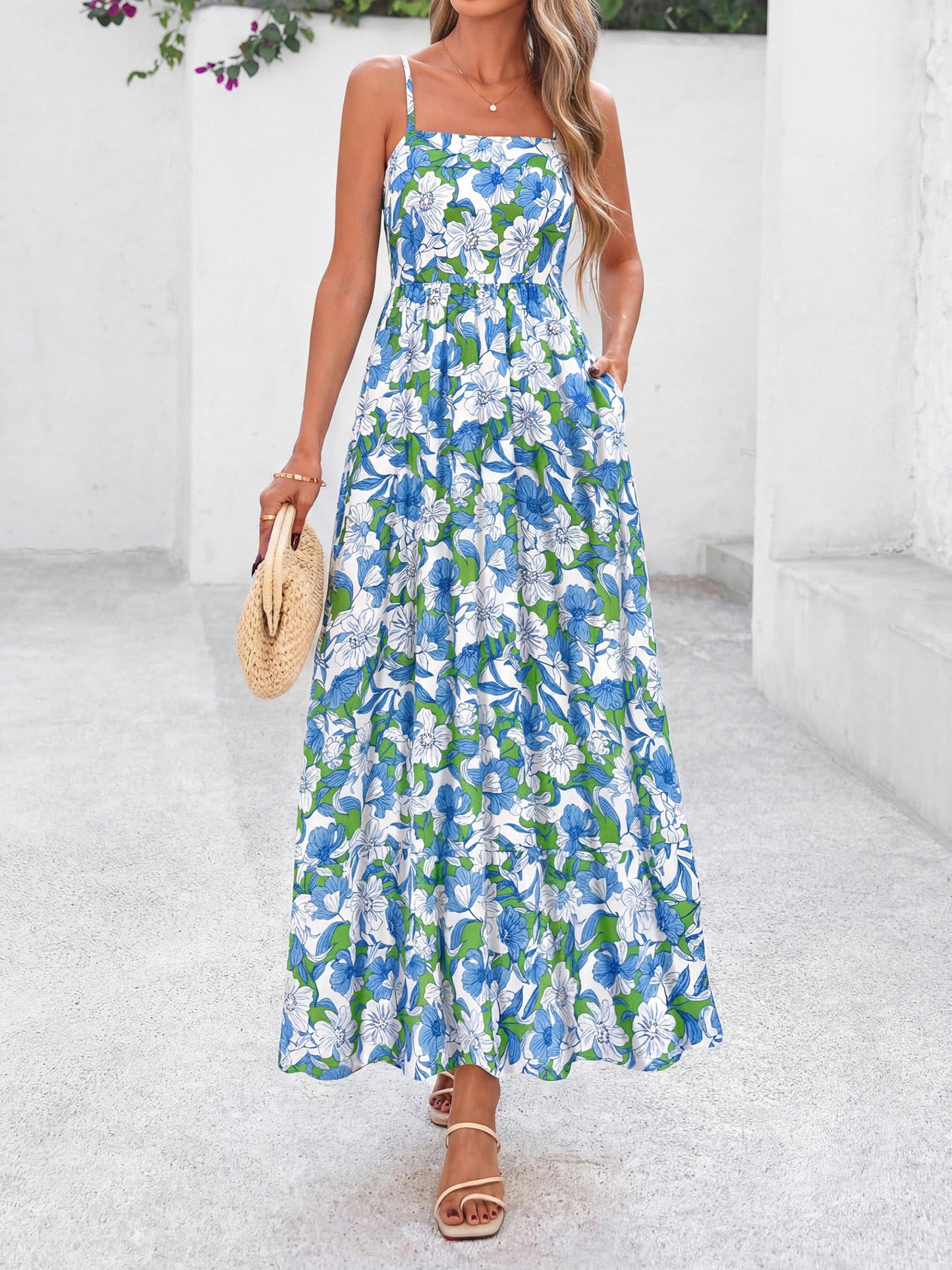PRETTYGARDEN Women’s Boho Floral Striped Summer Maxi Dress