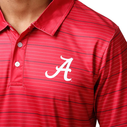 FOCO NCAA Mens NCAA College Team Logo Striped Polyester Polo Short Sleeve Shirt