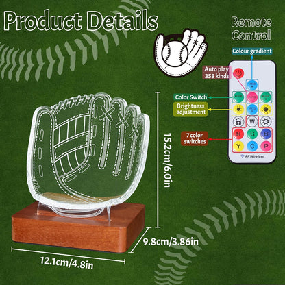 CoolGift Mart Light Up Baseball Glove Display Stand