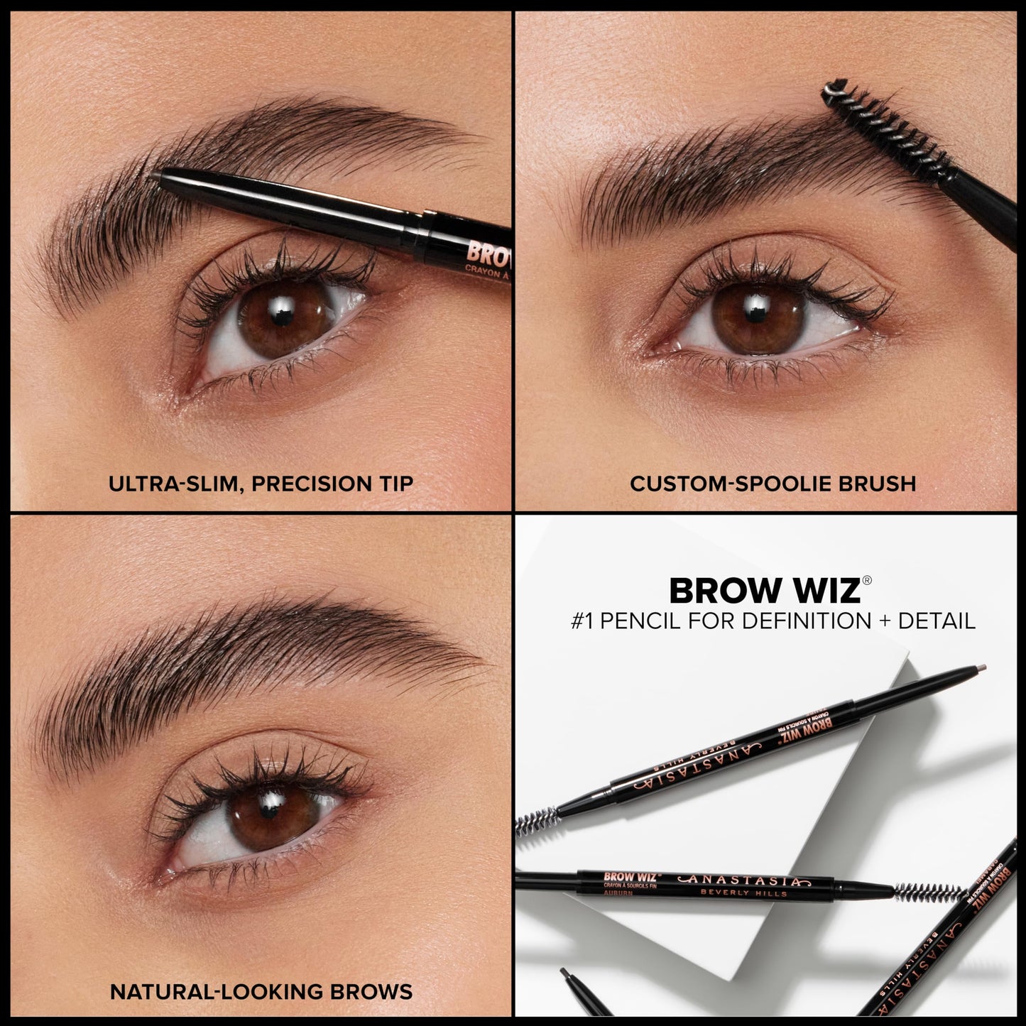 Anastasia Beverly Hills Brow Wiz - Ultra-Slim Retractable Eyebrow Pencil for Hair-Like Strokes, Natural Precision Definition, Longwear Waterproof Smudge-Proof for Filling & Shaping Brows