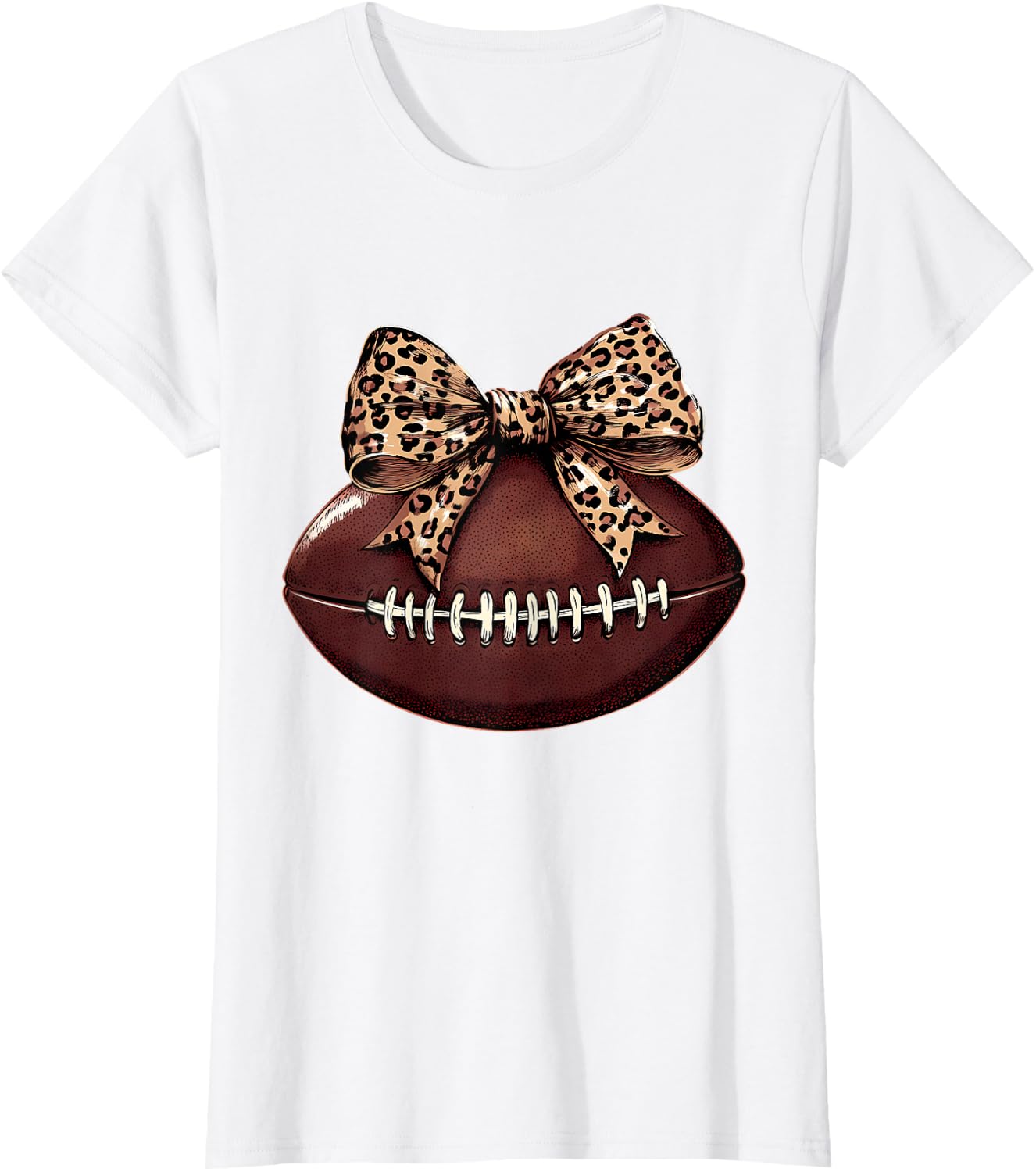 Football Coquette Bow Football Bow Cute Football Mom T-Shirt