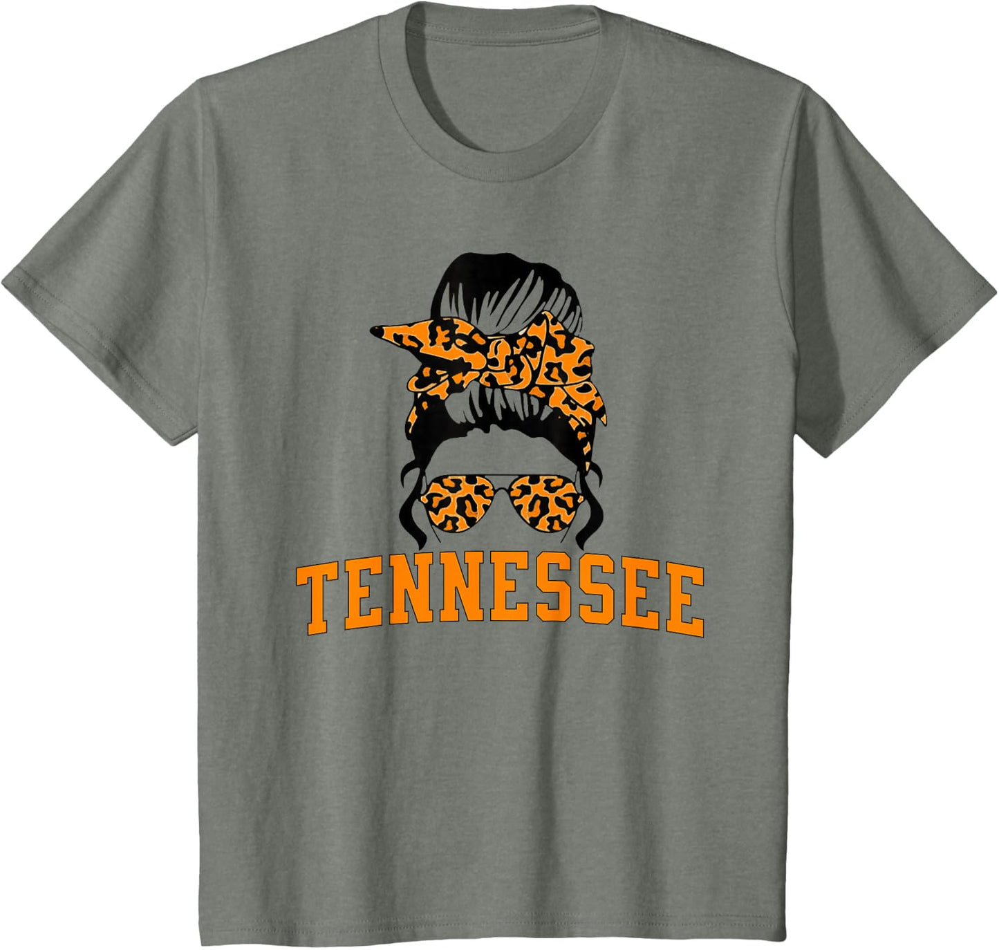 Tennessee State Women's Kids TN Orange Fan Messy Bun Hair T-Shirt