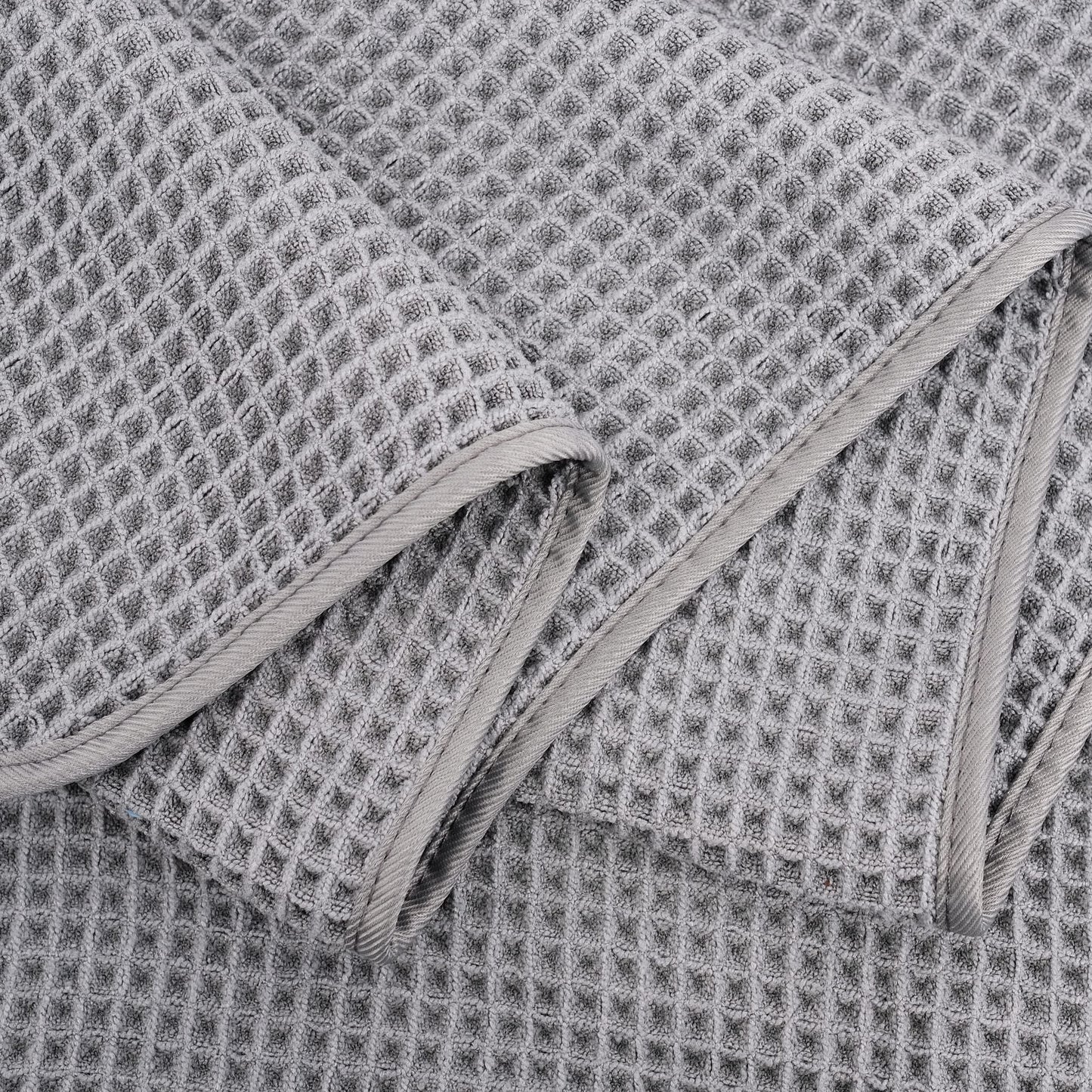 POLYTE 430 GSM Microfiber Oversize Quick Dry Lint Free Bath Towel, 60 x 30 in, 4 Pack (Waffle Weave)