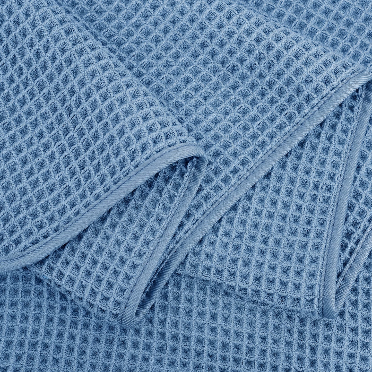 POLYTE 430 GSM Microfiber Oversize Quick Dry Lint Free Bath Towel, 60 x 30 in, 4 Pack (Waffle Weave)