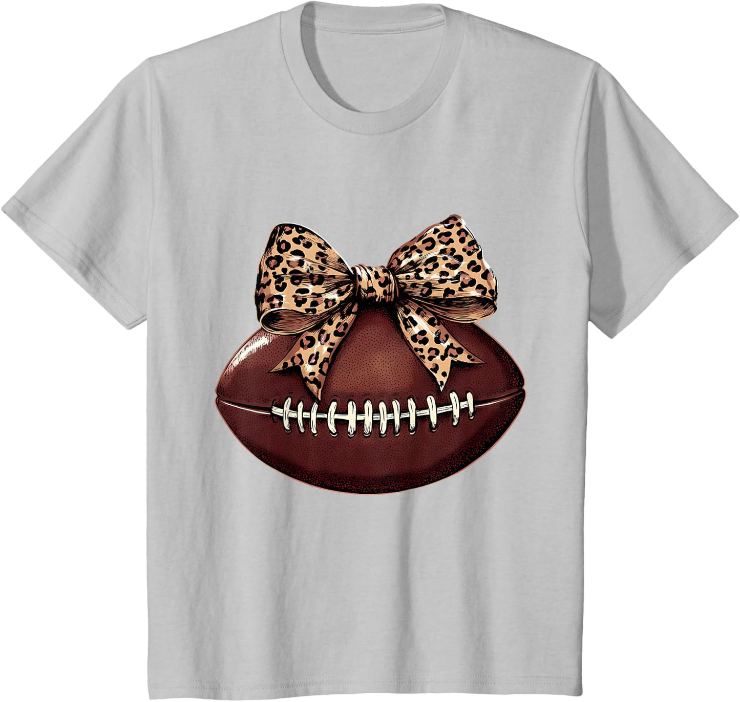 Football Coquette Bow Football Bow Cute Football Mom T-Shirt