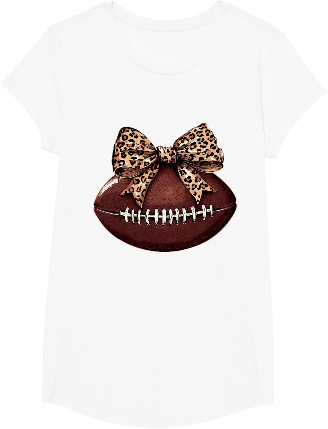 Football Coquette Bow Football Bow Cute Football Mom T-Shirt