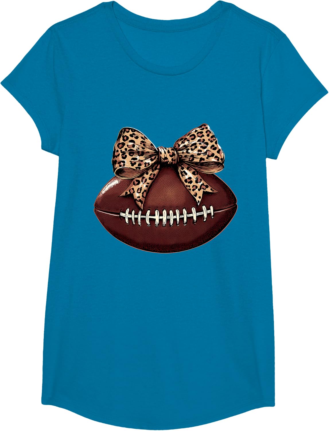 Football Coquette Bow Football Bow Cute Football Mom T-Shirt