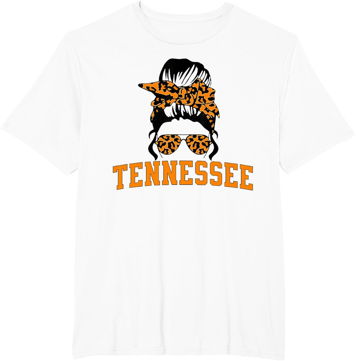 Tennessee State Women's Kids TN Orange Fan Messy Bun Hair T-Shirt
