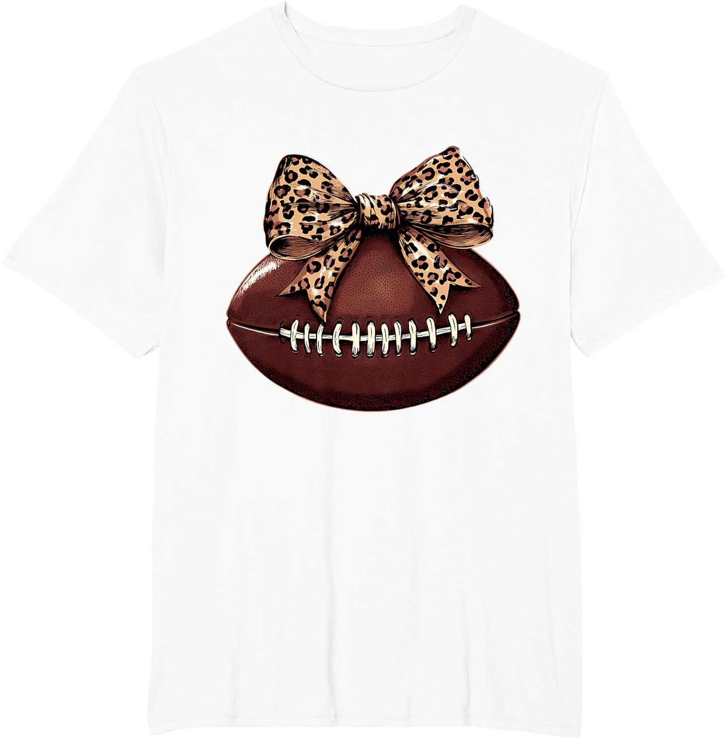 Football Coquette Bow Football Bow Cute Football Mom T-Shirt