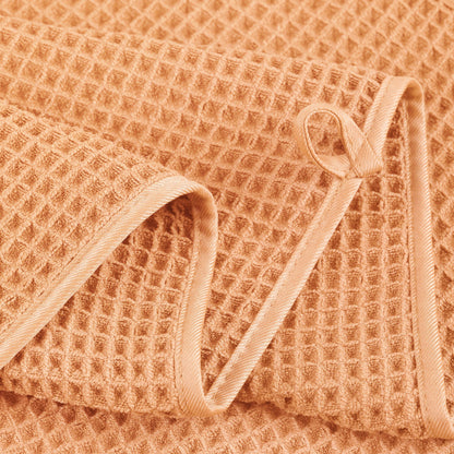 POLYTE 430 GSM Microfiber Oversize Quick Dry Lint Free Bath Towel, 60 x 30 in, 4 Pack (Waffle Weave)