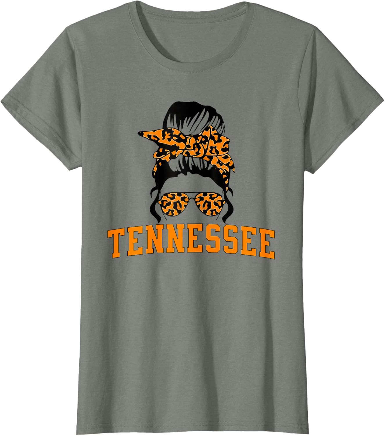 Tennessee State Women's Kids TN Orange Fan Messy Bun Hair T-Shirt