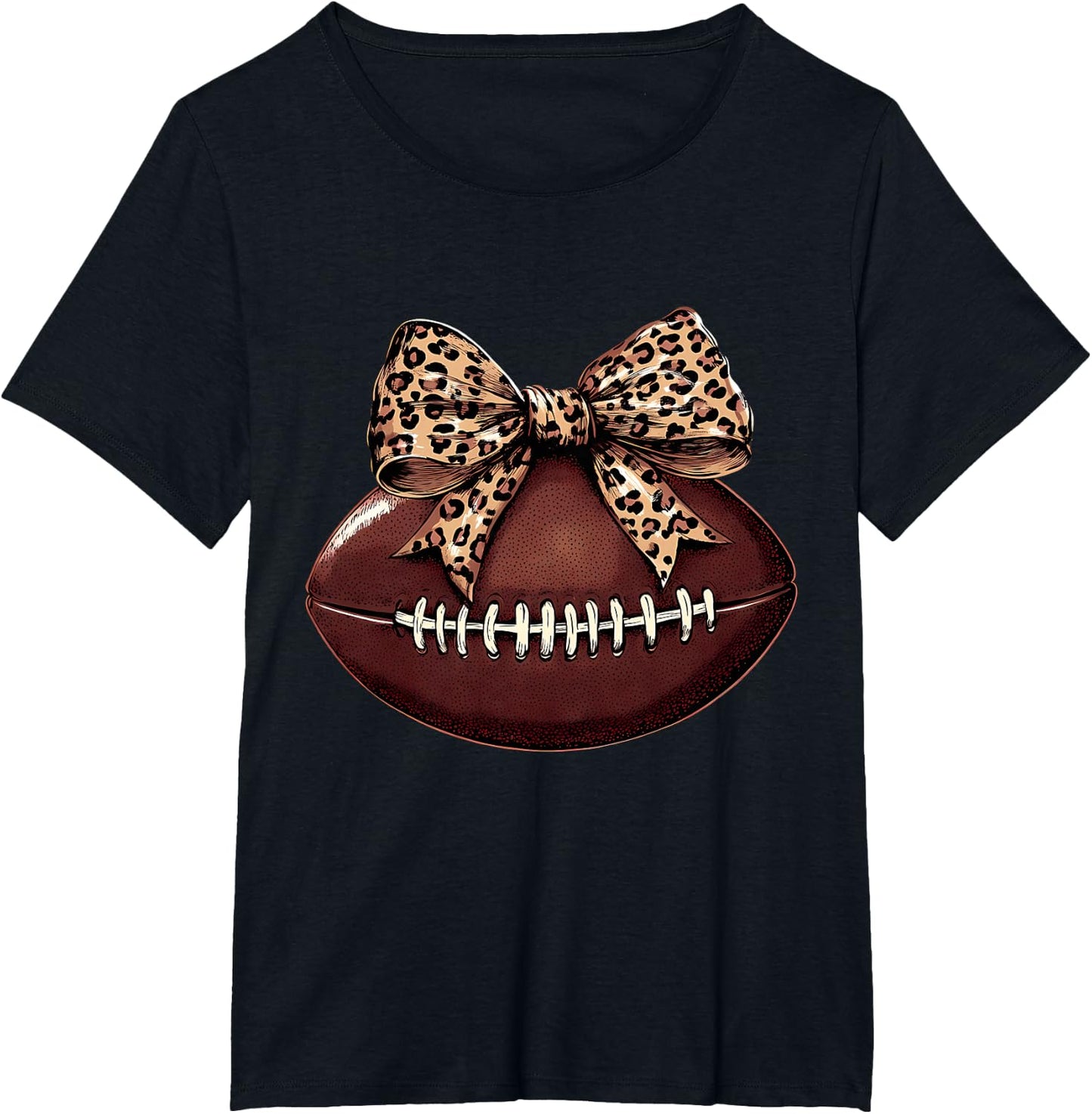 Football Coquette Bow Football Bow Cute Football Mom T-Shirt