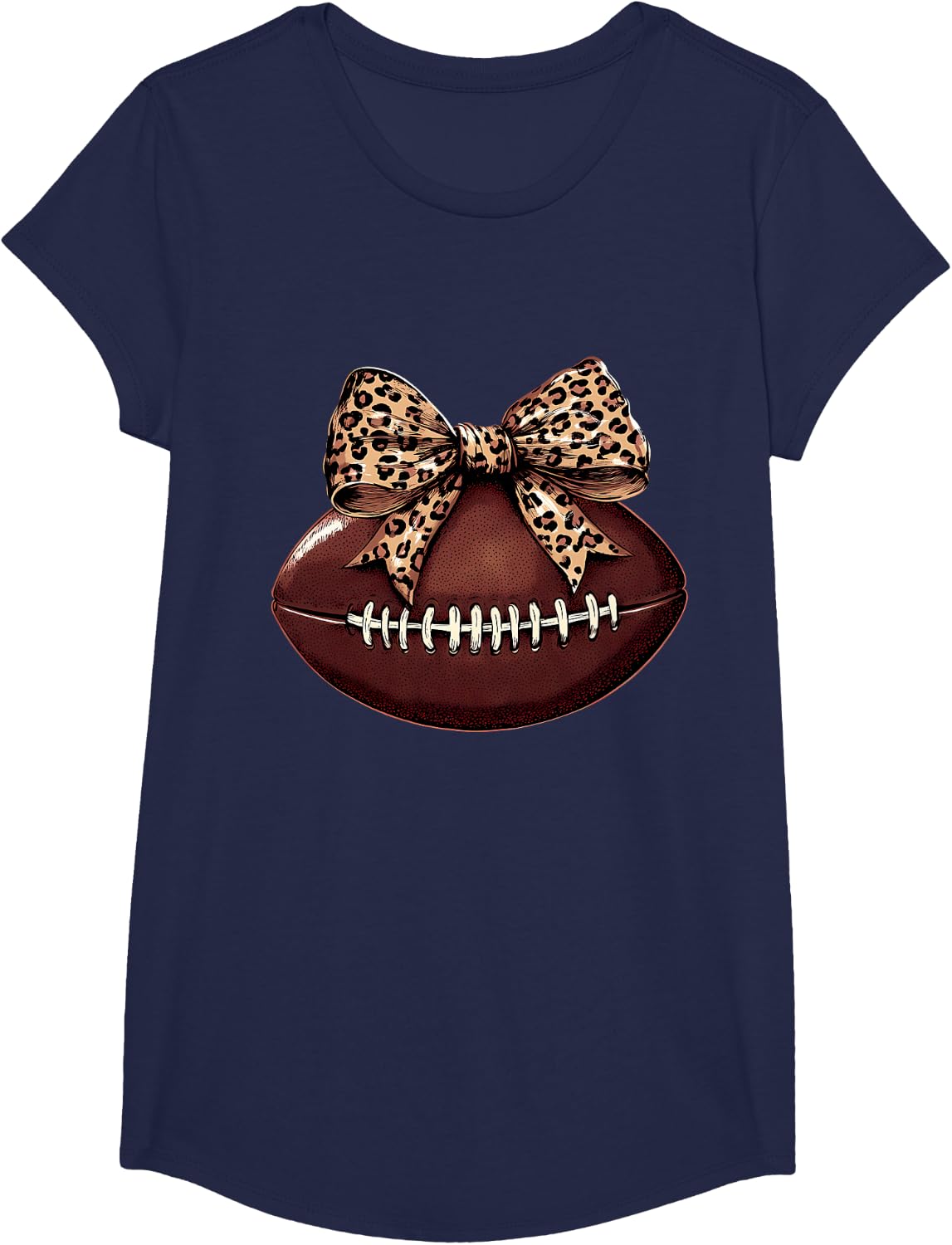 Football Coquette Bow Football Bow Cute Football Mom T-Shirt