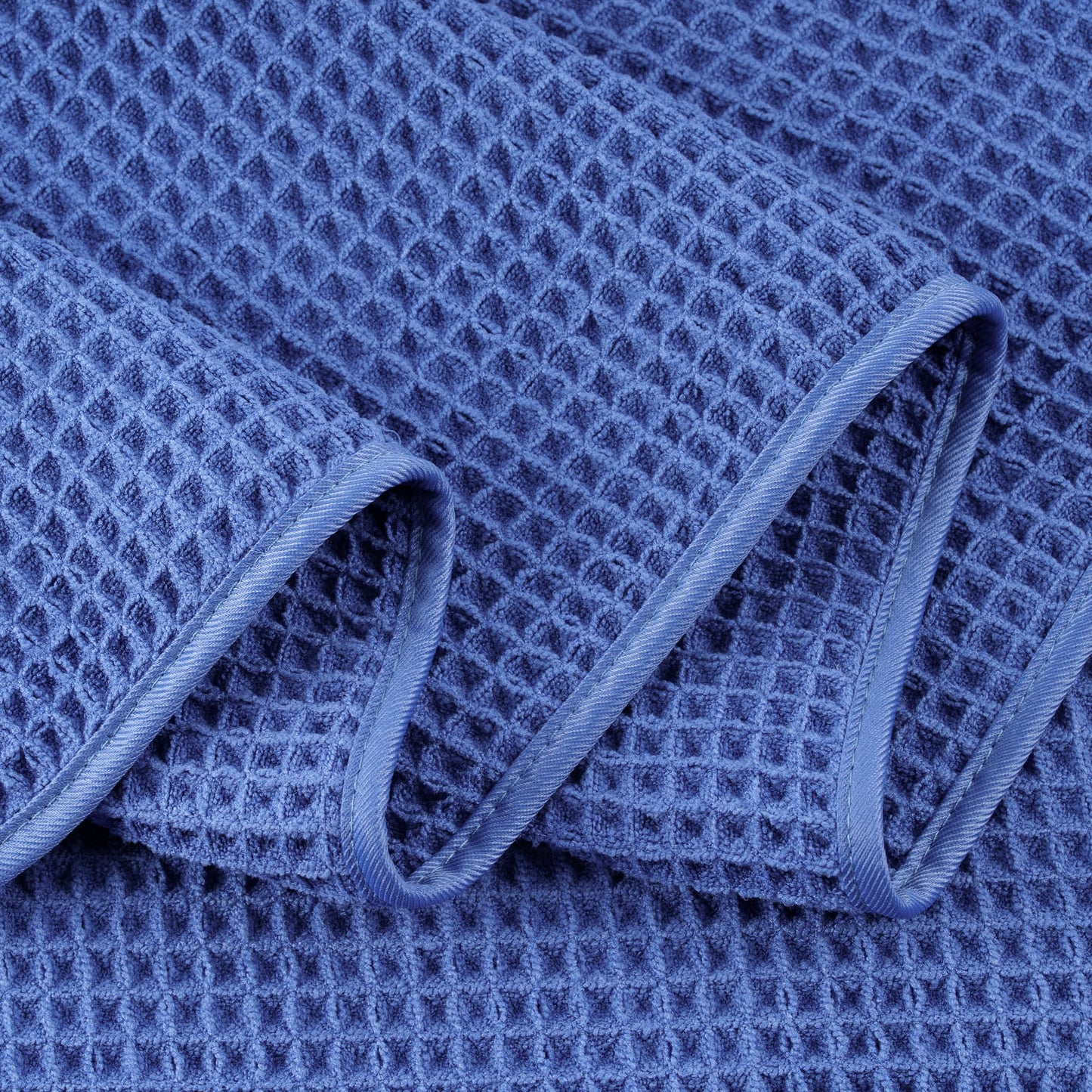 POLYTE 430 GSM Microfiber Oversize Quick Dry Lint Free Bath Towel, 60 x 30 in, 4 Pack (Waffle Weave)