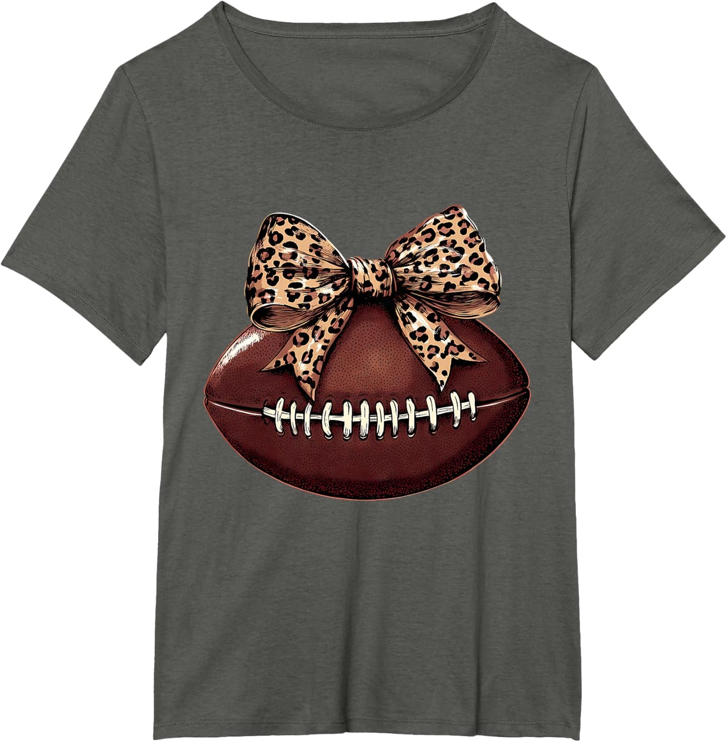 Football Coquette Bow Football Bow Cute Football Mom T-Shirt