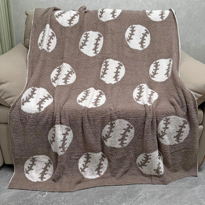 Cozy Baseball Pattern Blanket Perfect Lightweight Bedding for Adults, Soft, Warm, and Plush Soccer Sports Blanket Great for Bed Sofa (Baseball-Red, 51"x63")