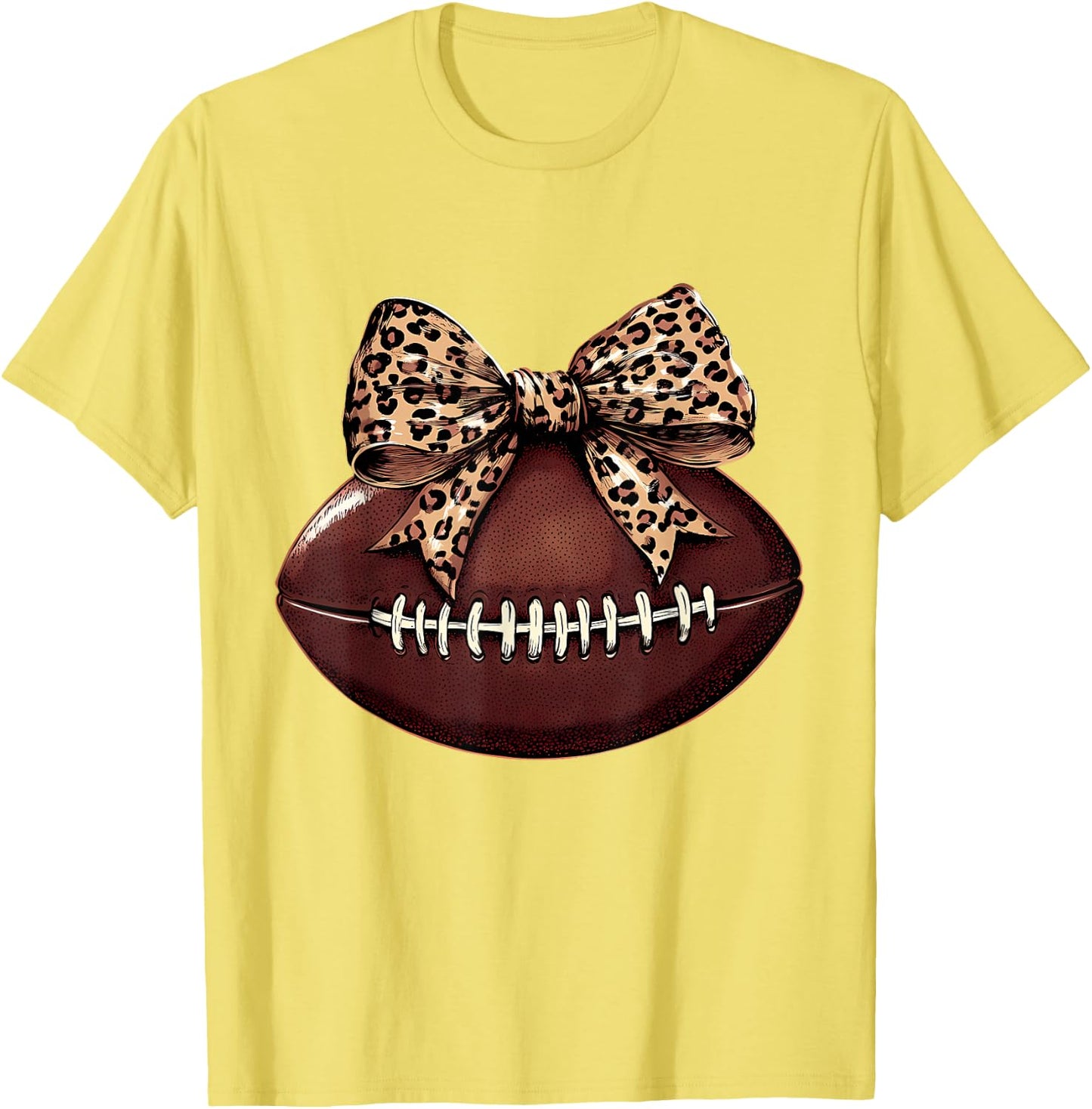 Football Coquette Bow Football Bow Cute Football Mom T-Shirt