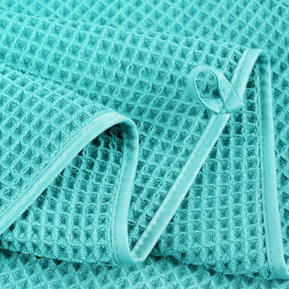 POLYTE 430 GSM Microfiber Oversize Quick Dry Lint Free Bath Towel, 60 x 30 in, 4 Pack (Waffle Weave)