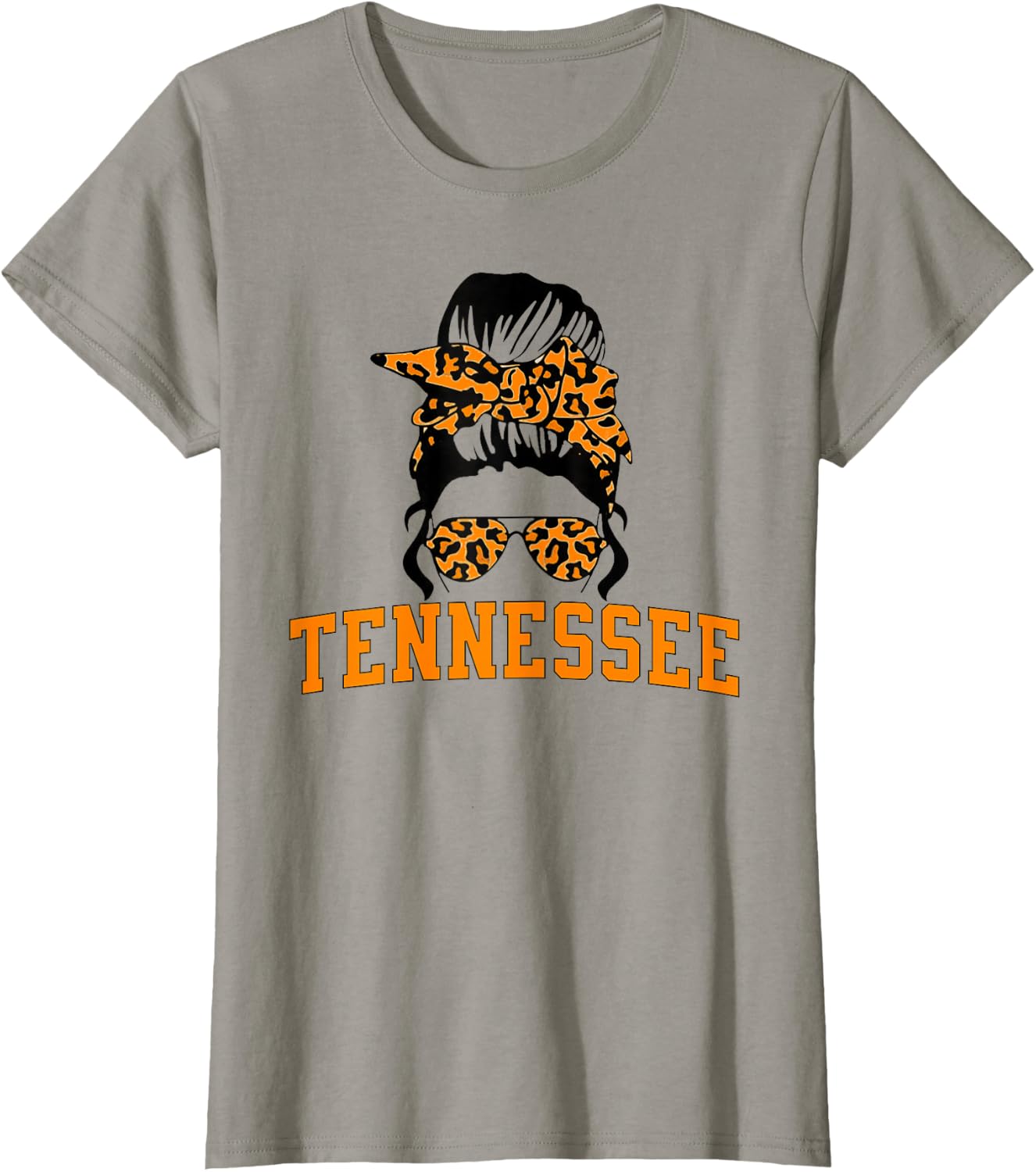 Tennessee State Women's Kids TN Orange Fan Messy Bun Hair T-Shirt