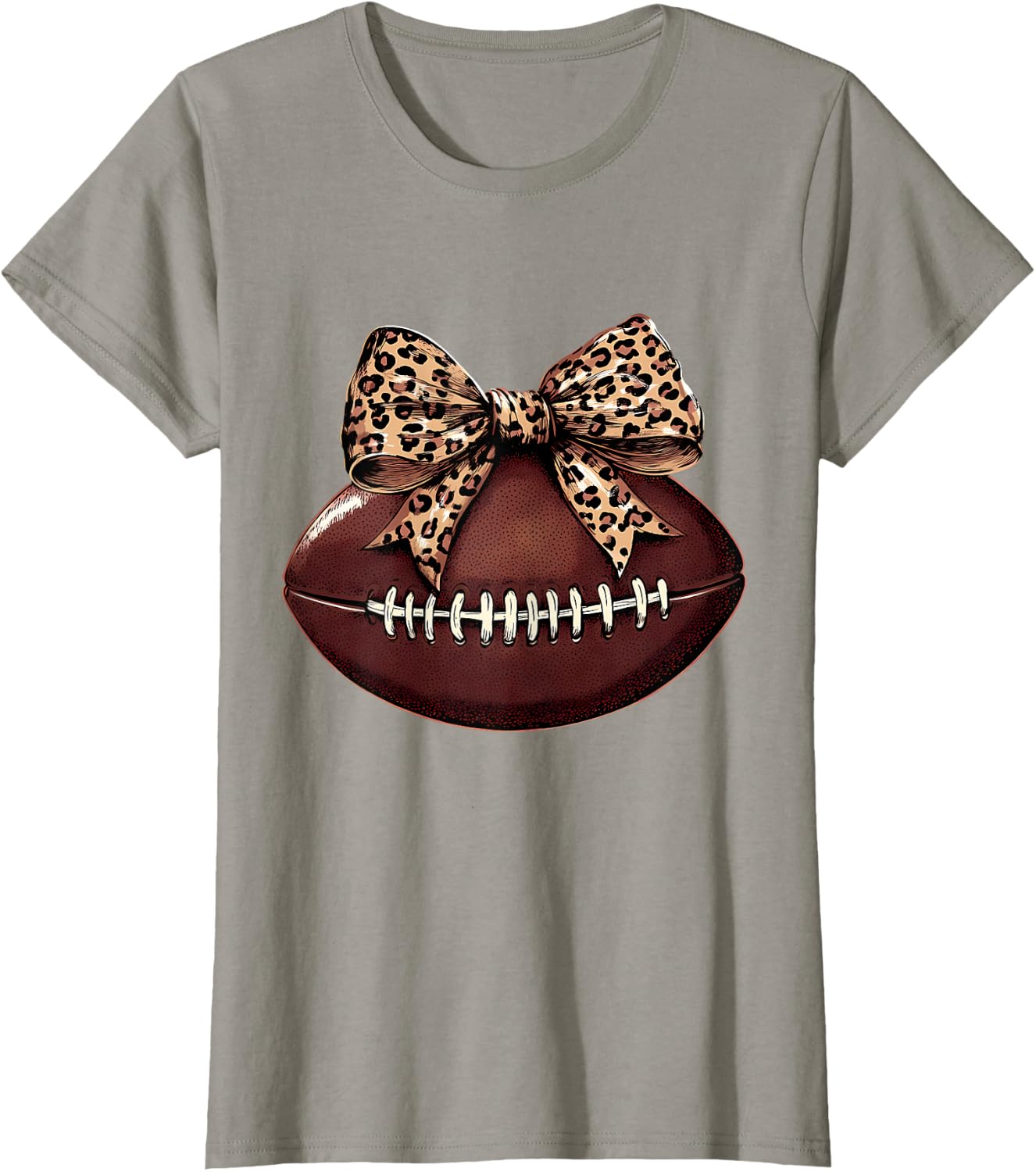 Football Coquette Bow Football Bow Cute Football Mom T-Shirt
