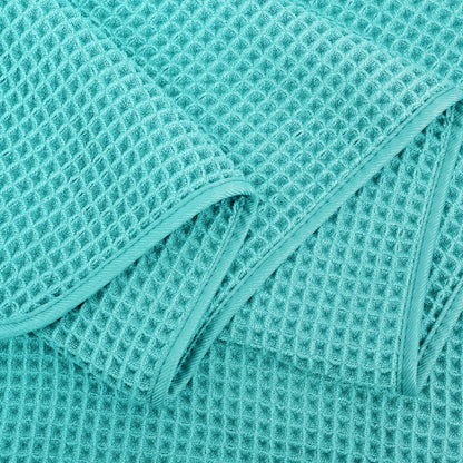 POLYTE 430 GSM Microfiber Oversize Quick Dry Lint Free Bath Towel, 60 x 30 in, 4 Pack (Waffle Weave)