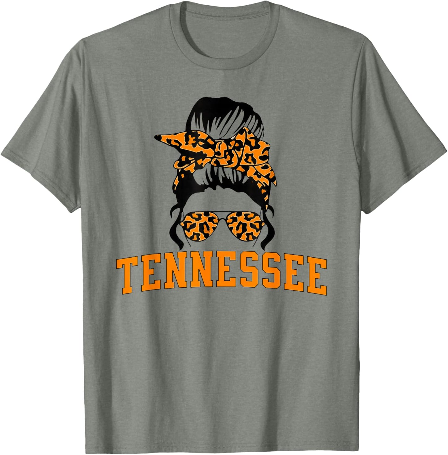 Tennessee State Women's Kids TN Orange Fan Messy Bun Hair T-Shirt