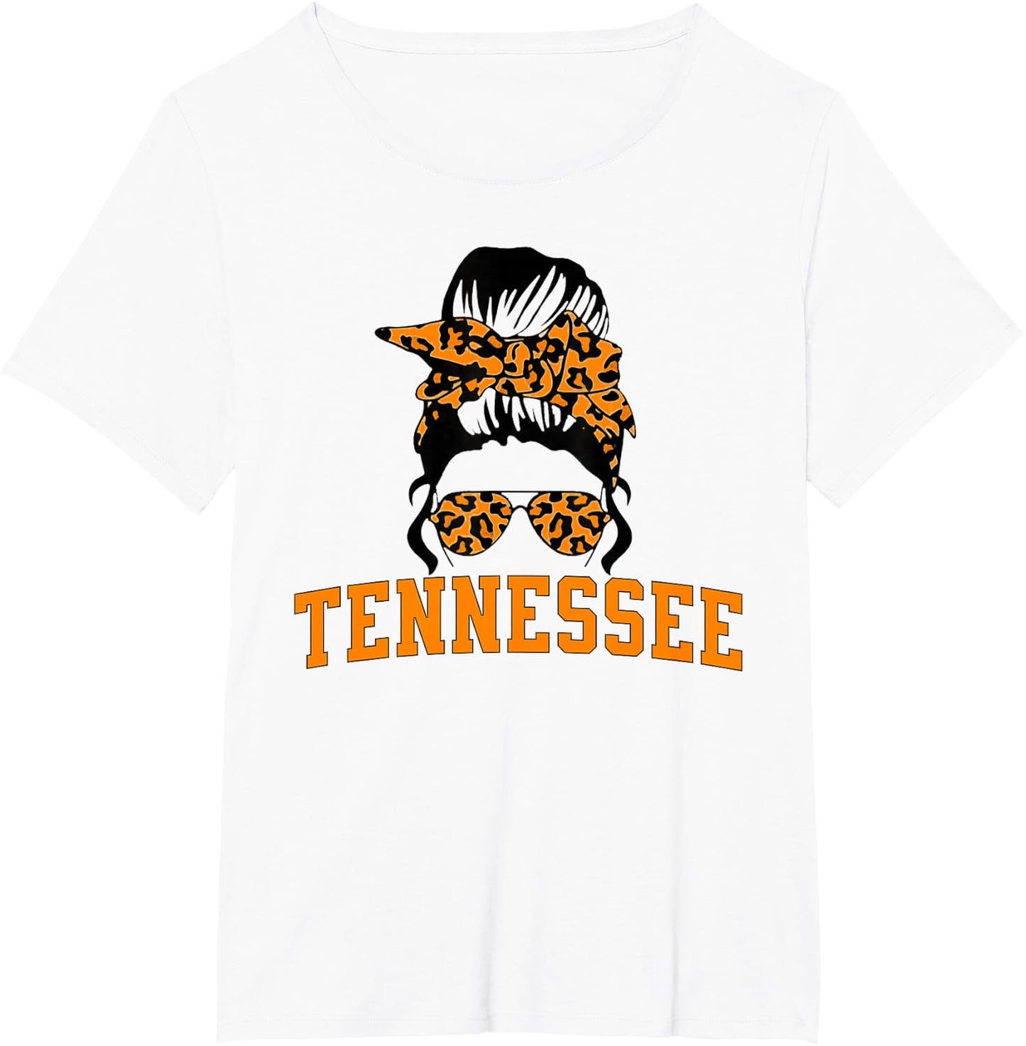 Tennessee State Women's Kids TN Orange Fan Messy Bun Hair T-Shirt