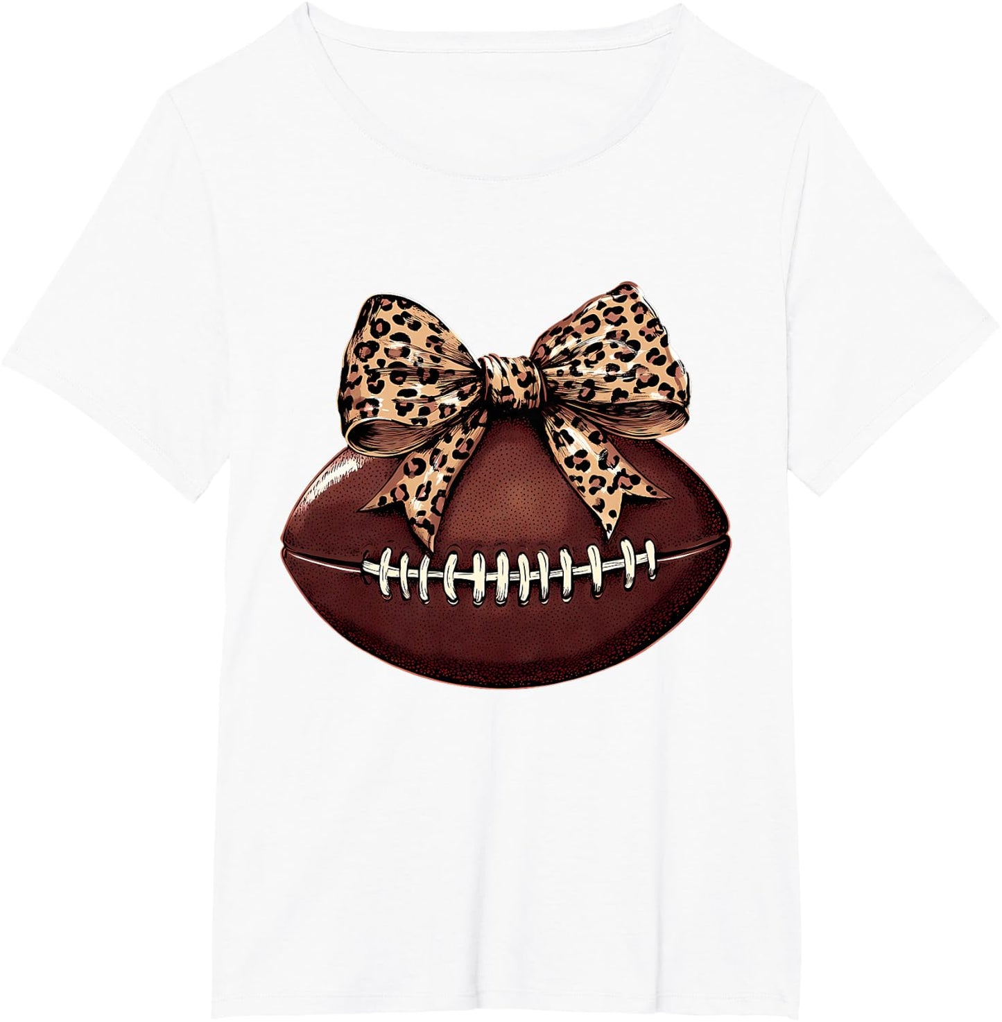 Football Coquette Bow Football Bow Cute Football Mom T-Shirt