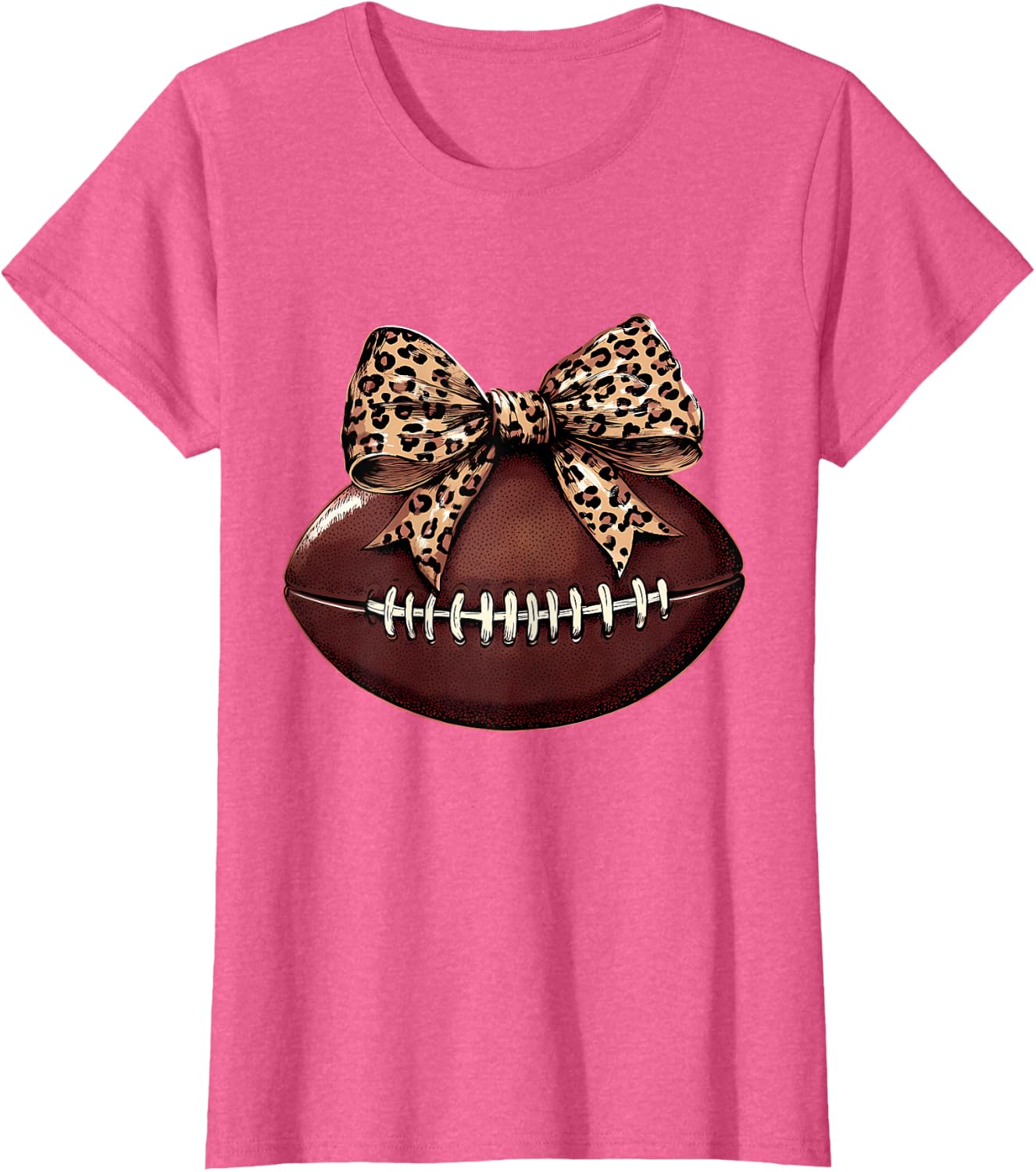 Football Coquette Bow Football Bow Cute Football Mom T-Shirt