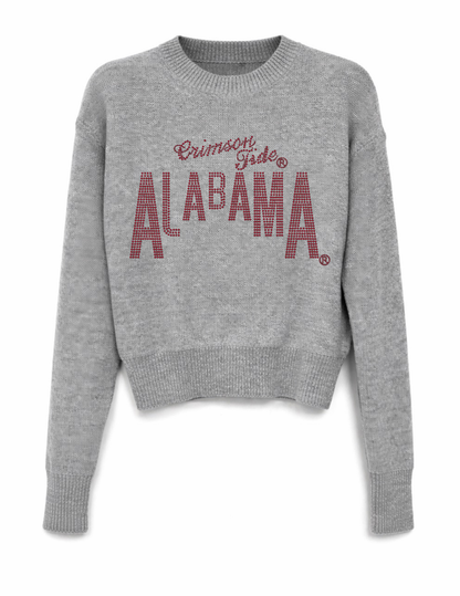 University of Alabama Crimson Tide Design Gray Crewneck Sweater