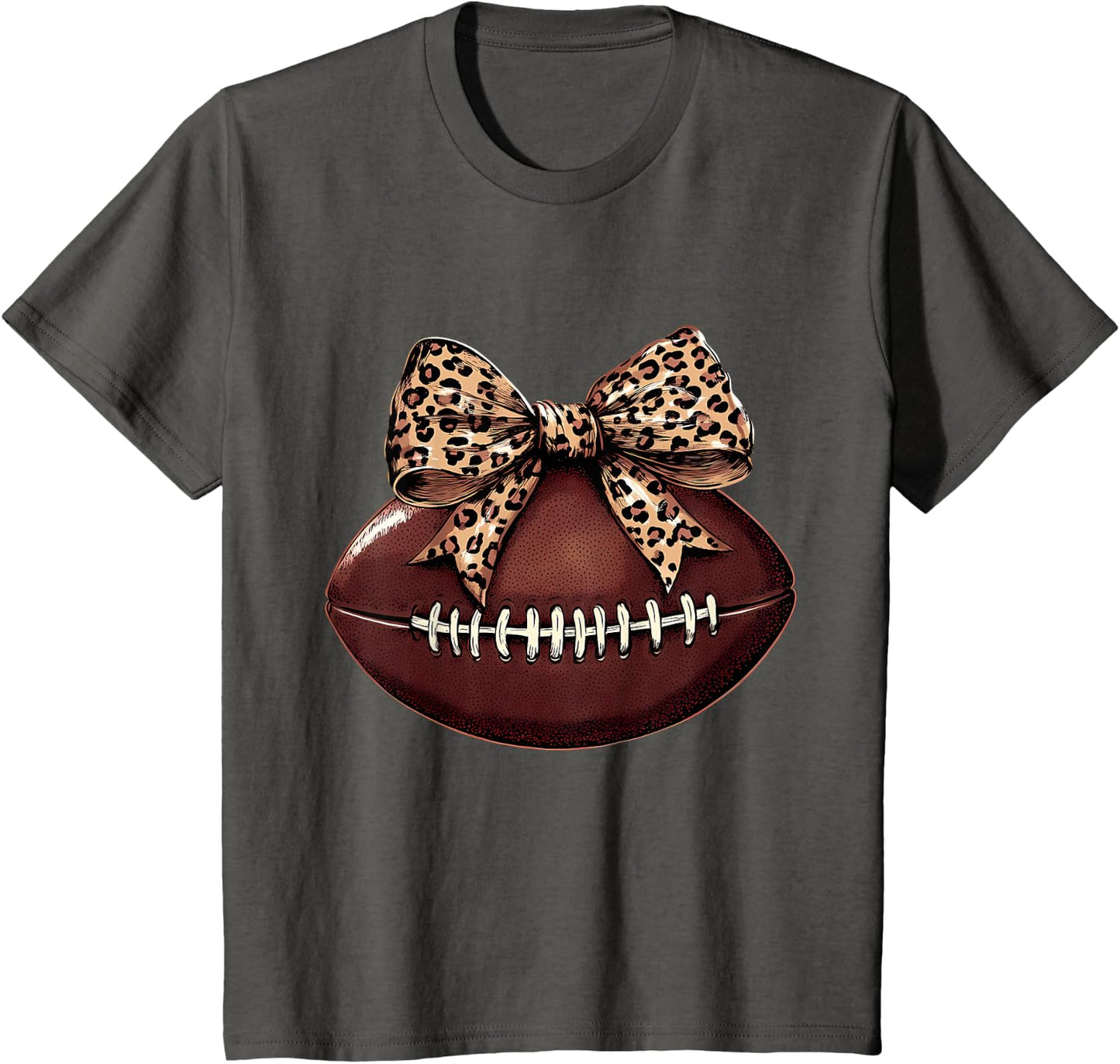 Football Coquette Bow Football Bow Cute Football Mom T-Shirt